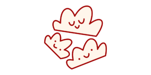 Nuages logo: 3 smiling clouds